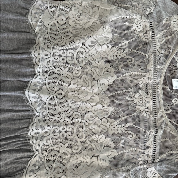 VENUS Lace Overlay Gray Blouse - Picture 6 of 8